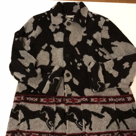 Western fleece jacket button up with pockets - Picture 1 of 3